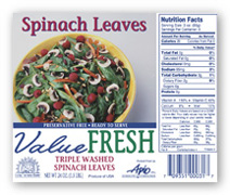 Value Fresh Spinach label image
